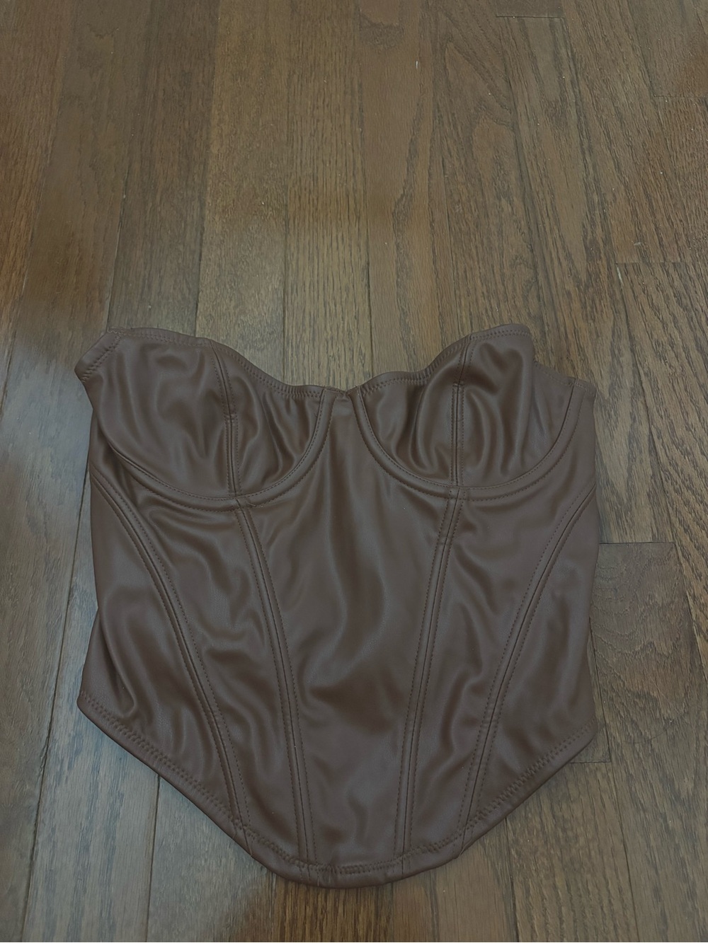 Urban Outfitters Brown Faux Leather Corset